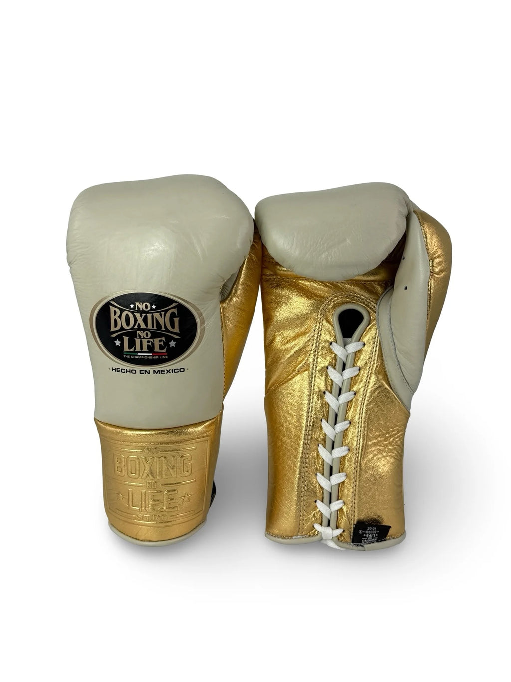 Personalized No Boxing No Life Cowhide Leather Boxing Gloves: Training, Sparring, Red Metallic
