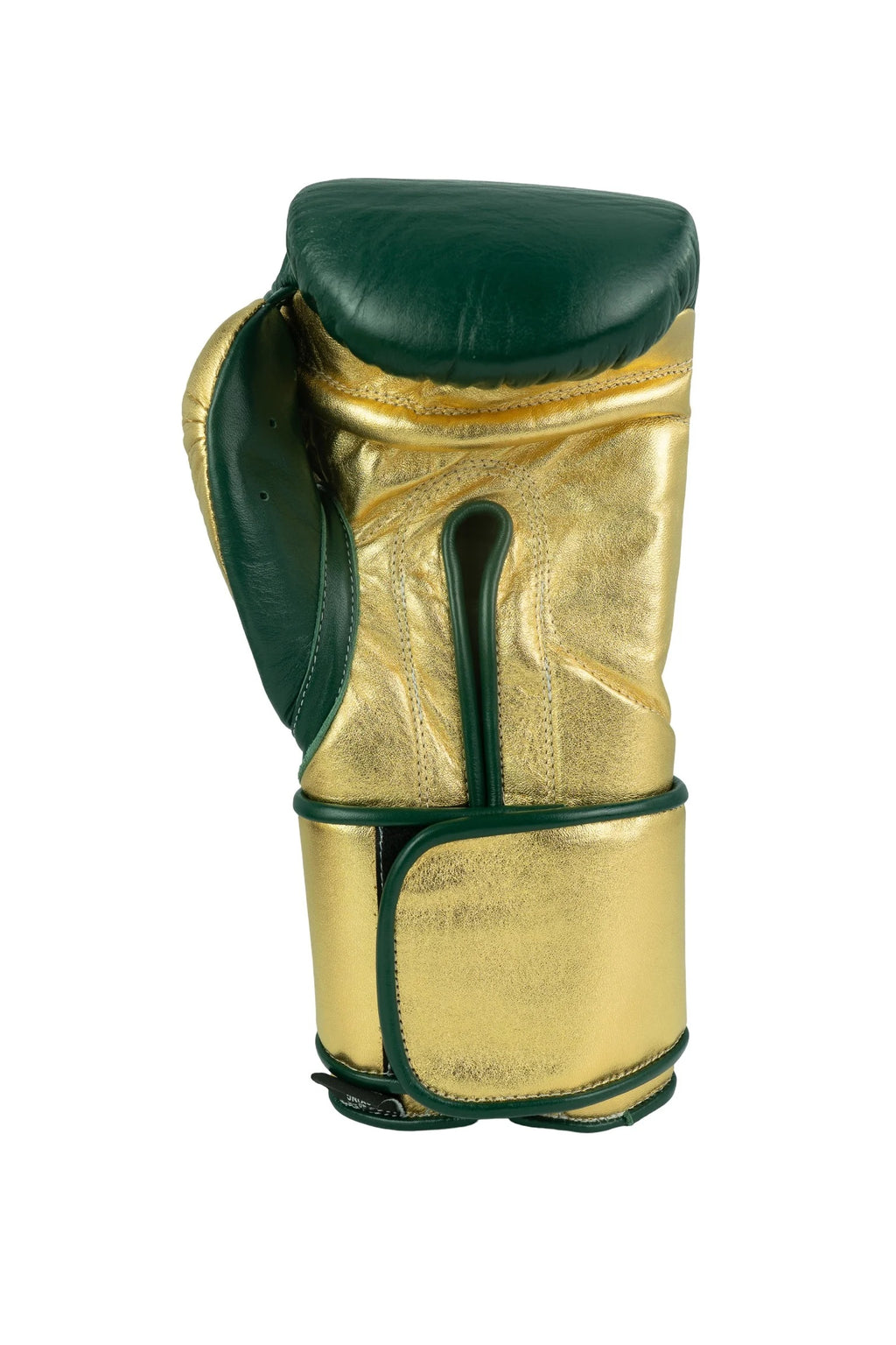 New Hook & Loop No Boxing No Life Sparring Training Boxing Gloves - Pine Green/ Metallic Gold
