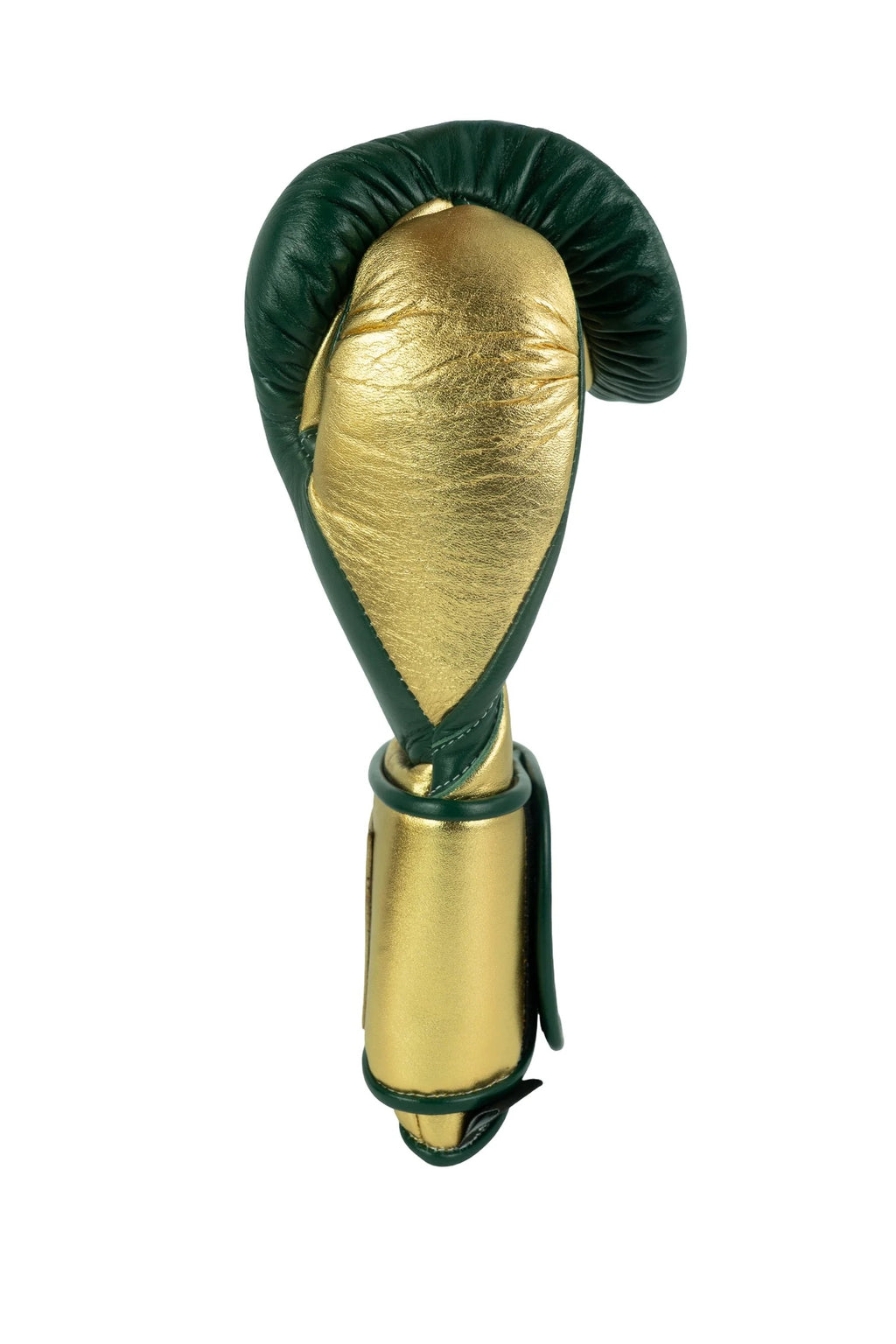 New Hook & Loop No Boxing No Life Sparring Training Boxing Gloves - Pine Green/ Metallic Gold