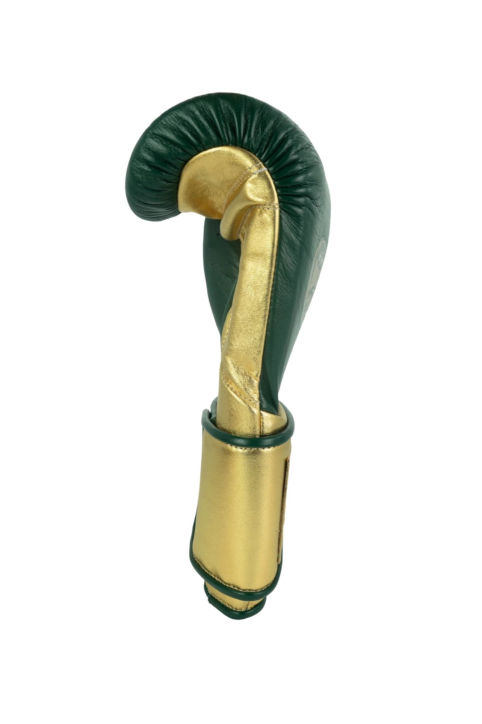 New Hook & Loop No Boxing No Life Sparring Training Boxing Gloves - Pine Green/ Metallic Gold