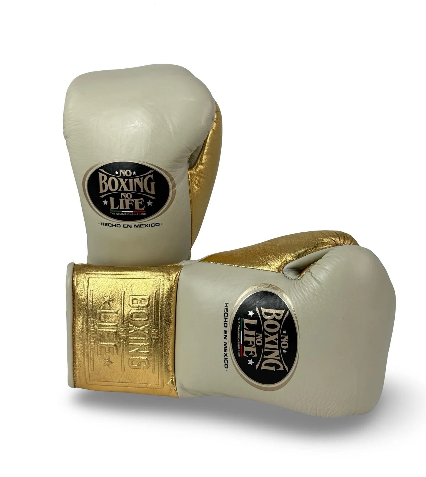 Personalized No Boxing No Life Cowhide Leather Boxing Gloves: Training, Sparring, Red Metallic