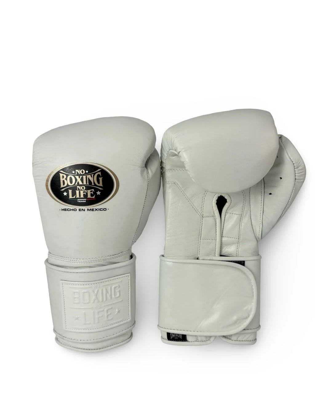 Customized Hook & Loop No Boxing No Life Sparring Training Boxing Gloves - Full White