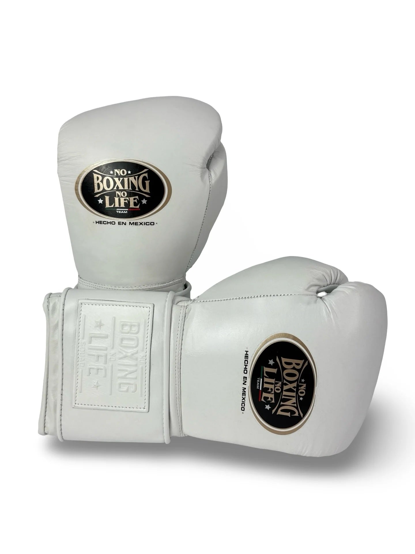 Customized Hook & Loop No Boxing No Life Sparring Training Boxing Gloves - Full White