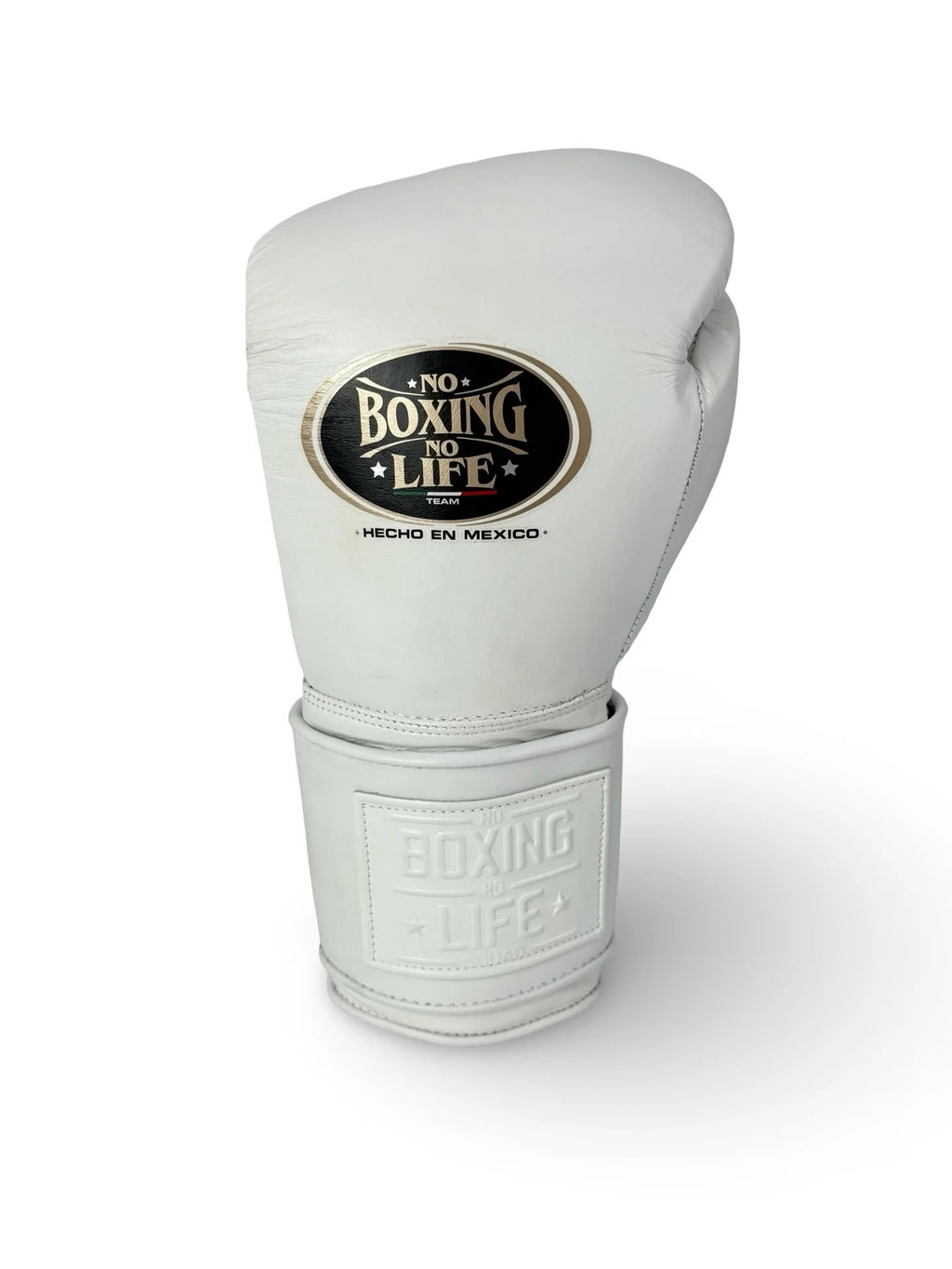 Customized Hook & Loop No Boxing No Life Sparring Training Boxing Gloves - Full White