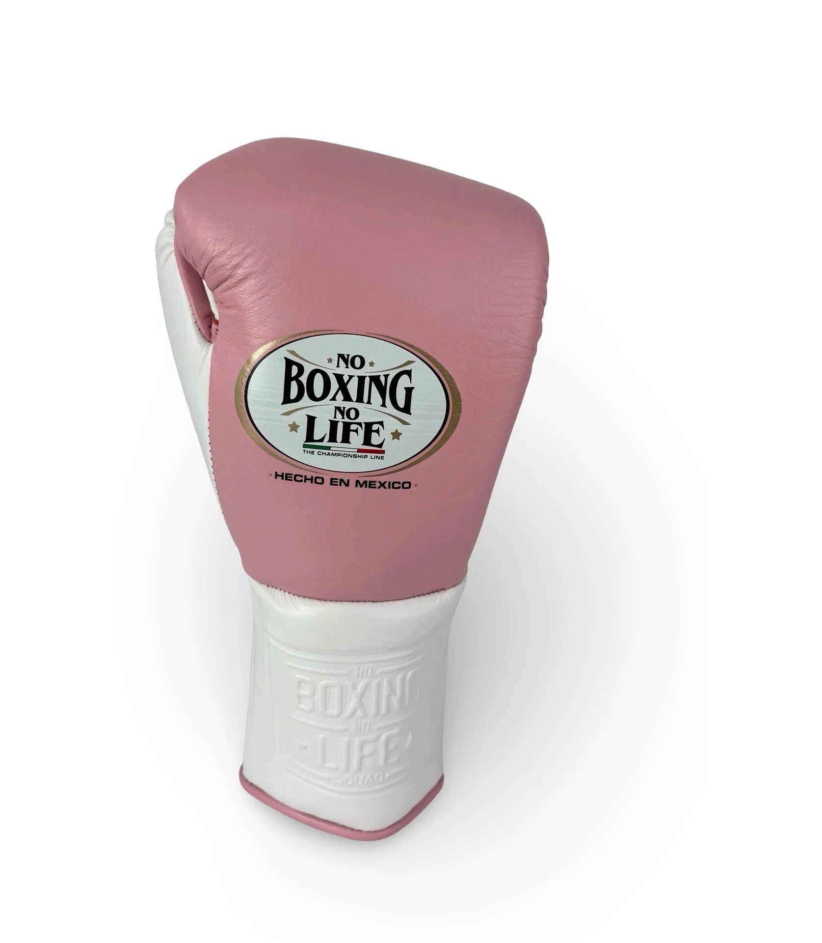 No Boxing No Life Sparring Training Premium leather Boxing Gloves - Pink/ White